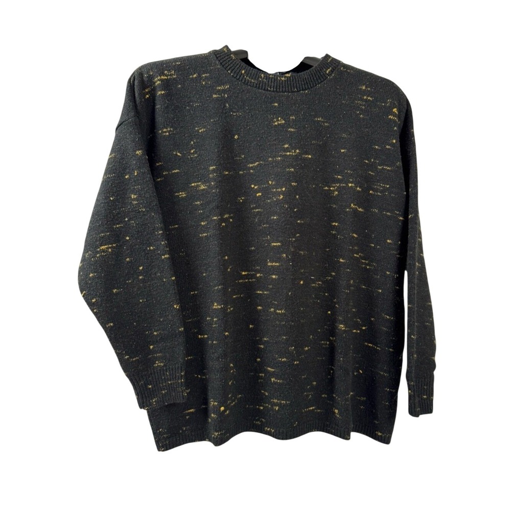 Vintage SweeTree‎ Black Speckled Knit Sweater Oversized L XL USA Cozy Grunge